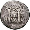 Image 1 : PERU, Lima, cob 8 reales (round flan), 1740, assayer N on pillars side and assayer V on cross side, 