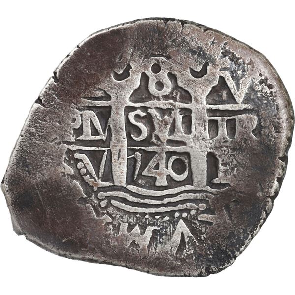 PERU, Lima, cob 8 reales, 1740 V, ex-Ugaz.