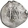 Image 1 : PERU, Lima, cob 8 reales, 1748 V, ex-Ugaz, Practical Book of Cobs Plate.