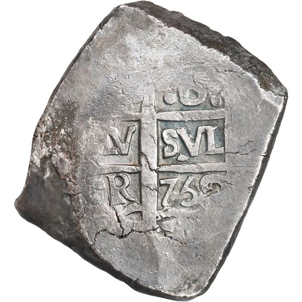 PERU, Lima, cob 8 reales, 1752 R, ex-Ugaz.