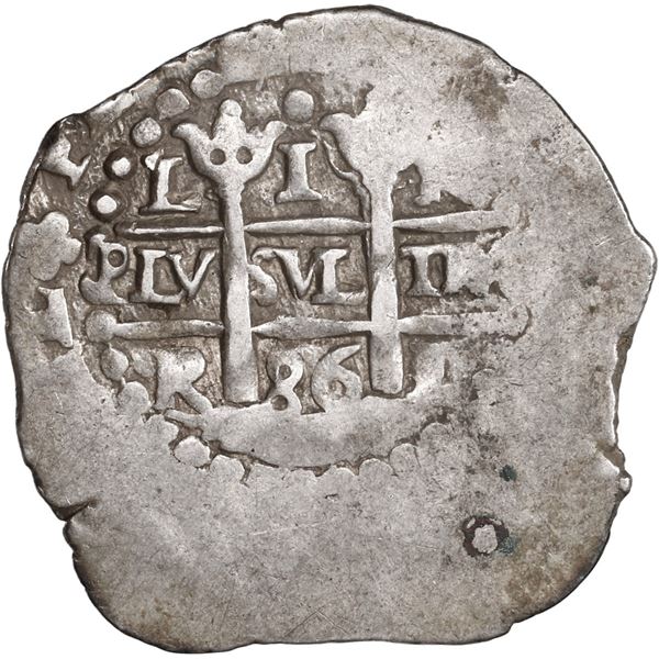 PERU, Lima, cob 1 real, 1686 R, ex-Ugaz.