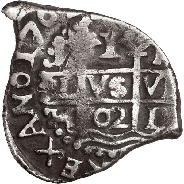 PERU, Lima, cob 1 real, 1702 H, ex-Ugaz.