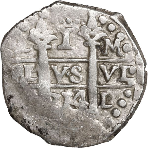 PERU, Lima, cob 1 real, 1714/3 M, rare, ex-Ugaz.