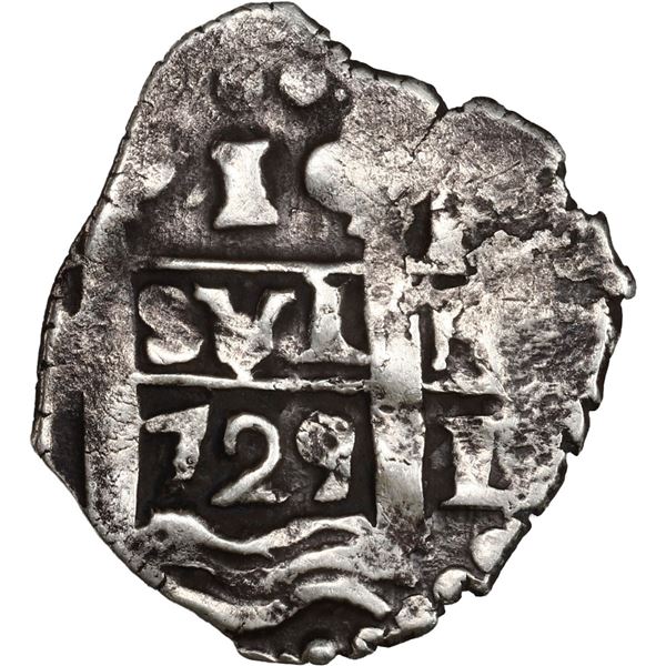 PERU, Lima, cob 1 real, 1729 N, ex-Ugaz.