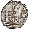 Image 1 : PERU, Lima, cob 1 real, 1742 V, ex-Ugaz.