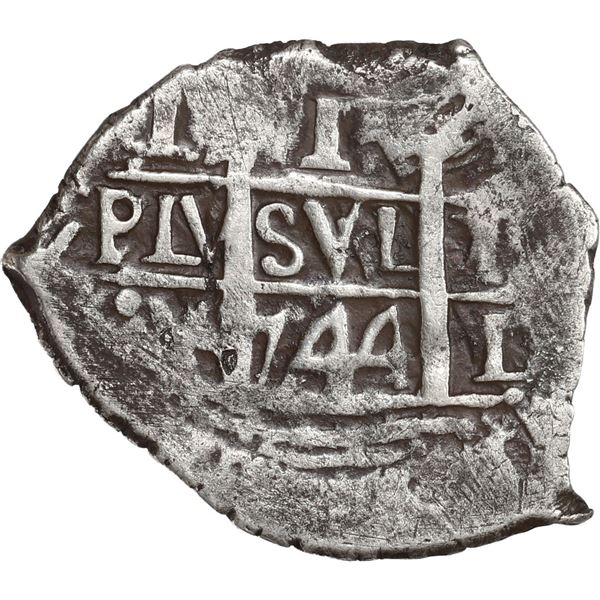 PERU, Lima, cob 1 real, 1744 V, ex-Ugaz.