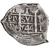 Image 1 : PERU, Lima, cob 1 real, 1744 V, ex-Ugaz.