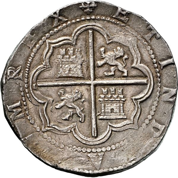 PERU, Lima, cob 8 reales, Philip II, assayer Diego de la Torre, *-8 (round top) to left, P-oD to rig