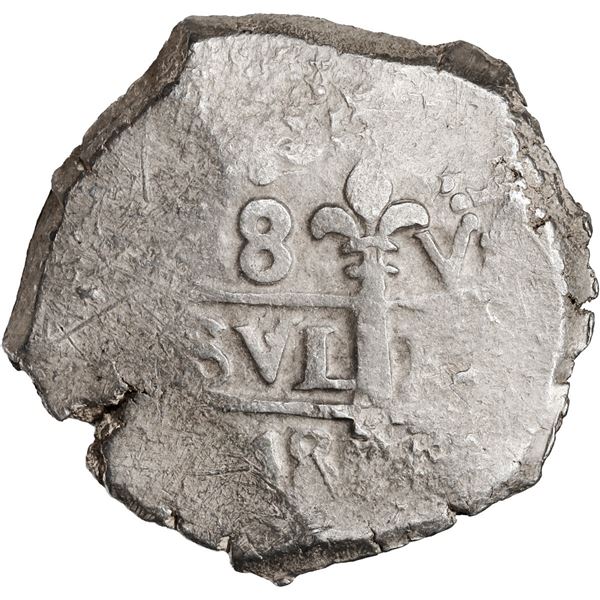 PERU, Lima, cob 8 reales, 1748 V.