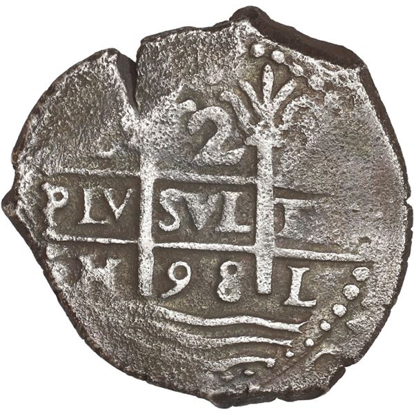 PERU, Lima, cob 2 reales, 1698 H.