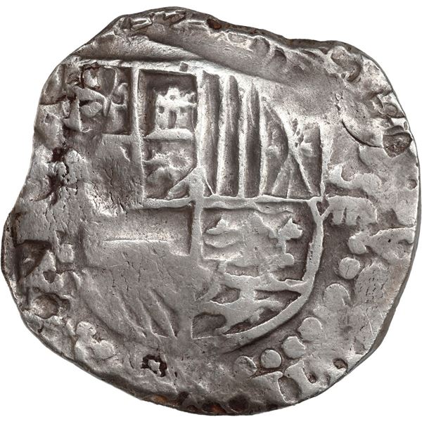 BOLIVIA, Potosí, cob 8 reales, 1623 (date as 16ZIII) (P or T), quadrants of cross transposed ("flat"