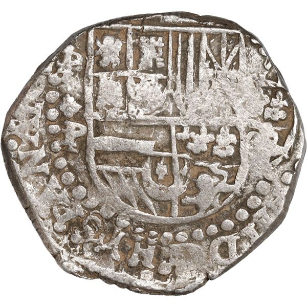BOLIVIA, Potosí, cob 8 reales, 1624 (date as 16ZIIII) P/T, quadrants of cross transposed ("flat" lio