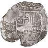 Image 1 : BOLIVIA, Potosí, cob 8 reales, 162(7-9) T, "hunched over" lions.