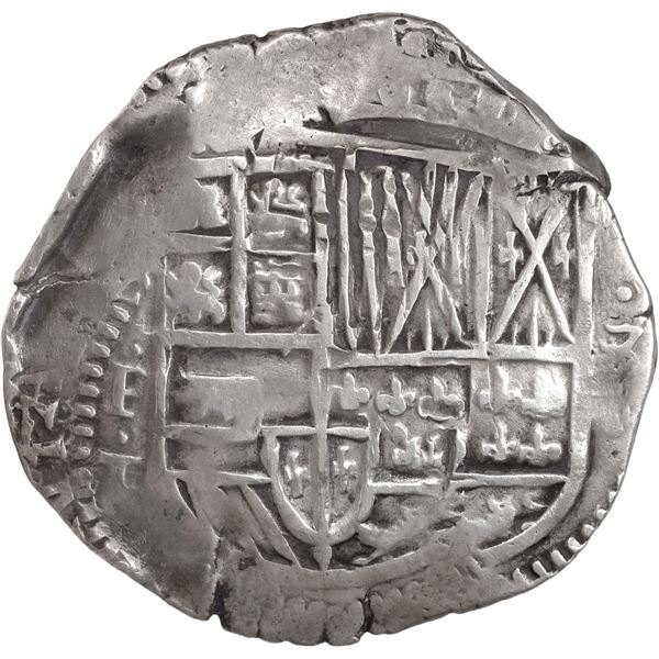 BOLIVIA, Potosí, cob 8 reales, 1629 T, denomination •8•, fine-dot borders.