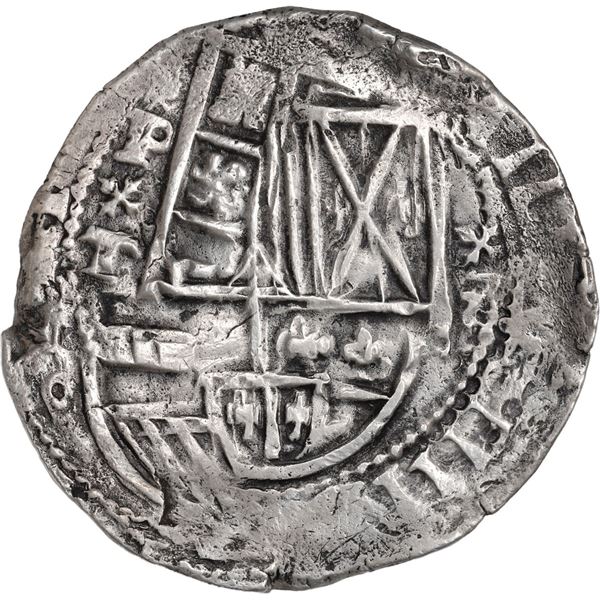 BOLIVIA, Potosí, cob 8 reales, 1631 T, cross-fleury ornaments.