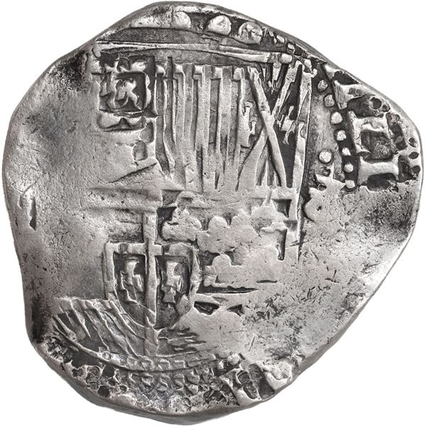BOLIVIA, Potosí, cob 8 reales, 1637 (T or TR), Calbetó Plate.