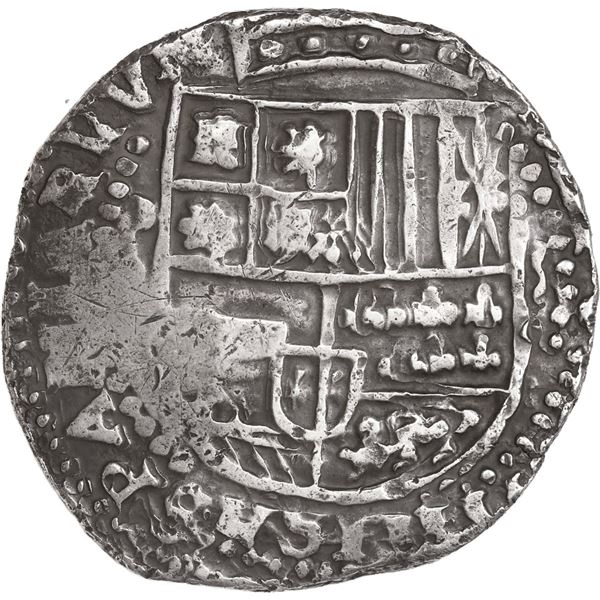 BOLIVIA, Potosí, cob 8 reales, 1645/4 (T or TR), Royal-like, unique(?).