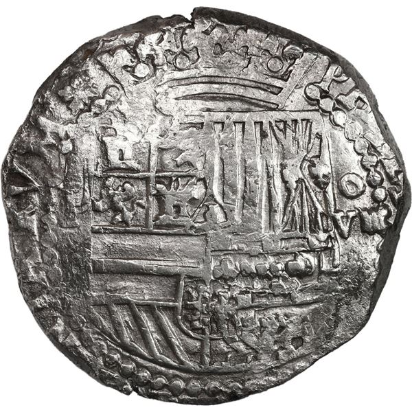 BOLIVIA, Potosí, cob 8 reales, Philip II, assayer B (4th period).