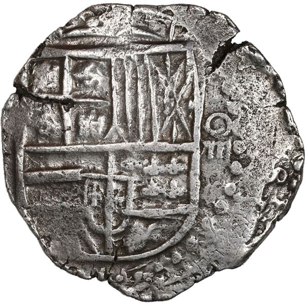 BOLIVIA, Potosí, cob 8 reales, 1619 (T), quadrants of cross transposed, ex-Heber.