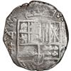 Image 1 : BOLIVIA, Potosí, cob 8 reales, Philip III, assayer T (ca. 1620), quadrants of cross transposed, "fla