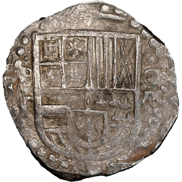 BOLIVIA, Potosí, cob 8 reales, 1629 T, denomination o-VIII, heavy-dot borders, PCGS XF40, ex-Rutherf