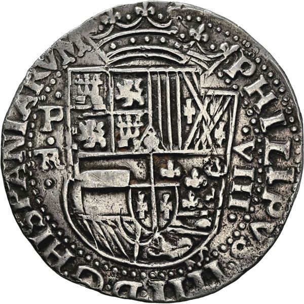 BOLIVIA, Potosí, cob 8 reales Royal (galano), 1638 TR, very rare, PCGS XF40, finest known.