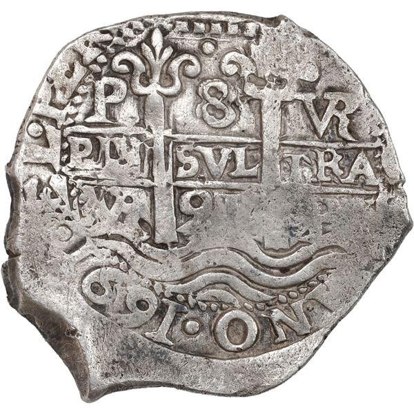 BOLIVIA, Potosí, cob 8 reales, 1691 VR.