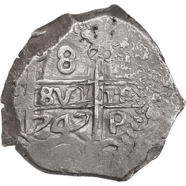 BOLIVIA, Potosí, cob 8 reales, 1747 q.