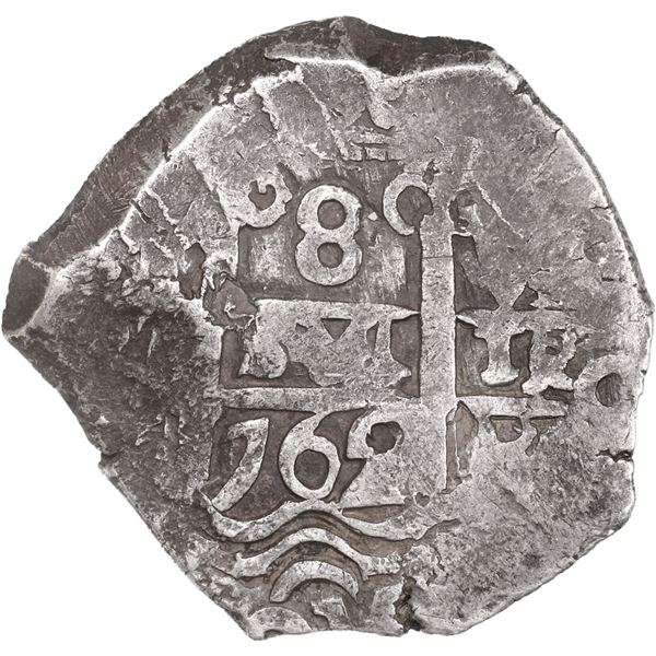 BOLIVIA, Potosí, cob 8 reales, 1762 V-(Y).