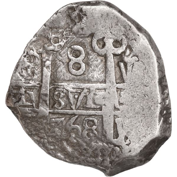 BOLIVIA, Potosí, cob 8 reales, 1768 V-(Y).