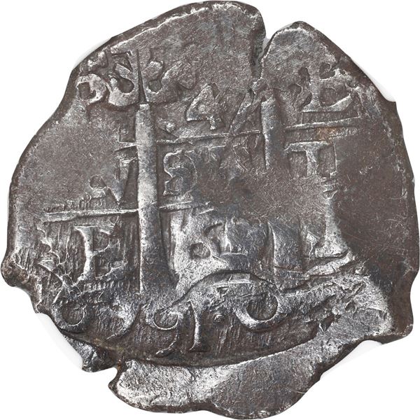 BOLIVIA, Potosí, cob 4 reales, 1669 E, NGC XF details / environmental damage.