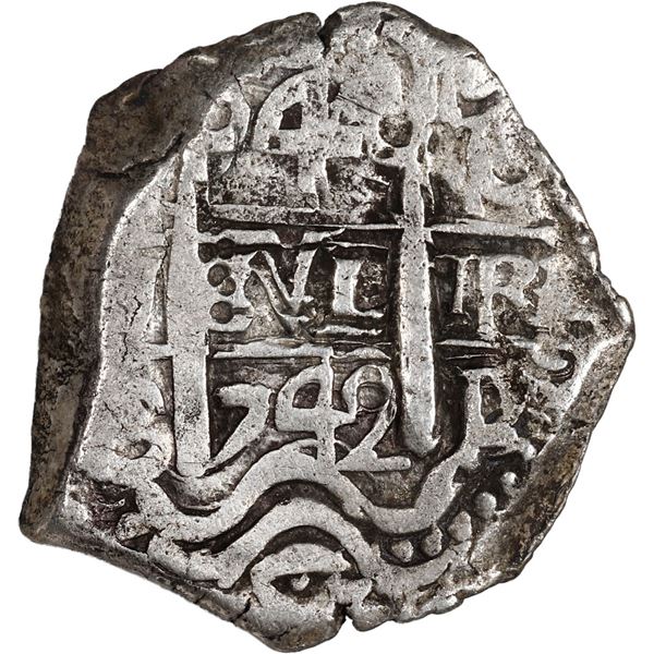 BOLIVIA, Potosí, cob 4 reales, 1742 C/P, rare.