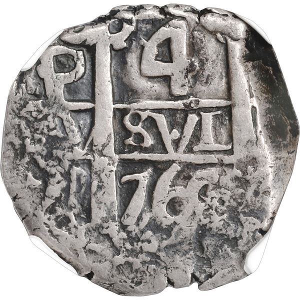 BOLIVIA, Potosí, cob 4 reales, 1760 q, NGC XF details / cleaned.