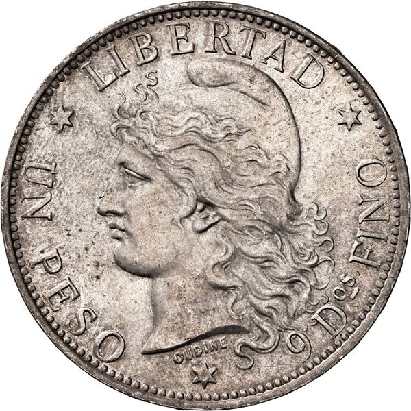 ARGENTINA, 1 peso (patacón), 1882, NGC MS 64, "top pop," ex-Janson.