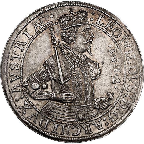 AUSTRIA, Hall mint, 1 taler, Leopold, 1632, NGC MS 62.