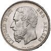 Image 1 : BELGIUM, 5 francs, Leopold II, 1875, PCGS MS 65+.