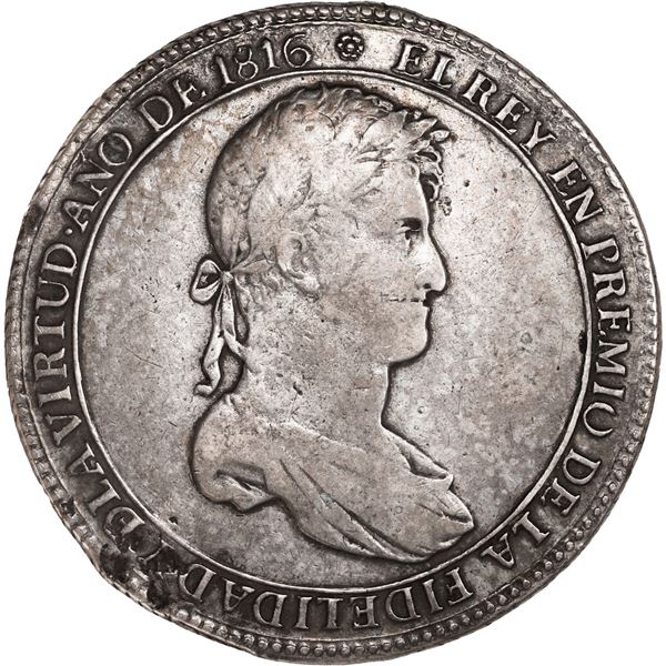BOLIVIA, Potosí, 8 reales-sized proclamation medal, Ferdinand VII, 1816.