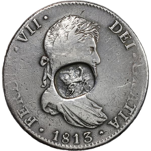 BRITISH HONDURAS, 1 dollar (6 shillings 1 penny), George III, countermark crowned script-GR in oval 