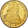 Image 1 : CHILE, Santiago, gold bust 8 escudos, Ferdinand VII (bust of Charles IV), 1814 FJ, NGC MS 62.