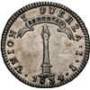 Image 2 : CHILE, Santiago, "volcano" 1 real, 1834 IJ, NGC AU 58 (Colección Val y Mexía Label).