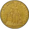 Image 1 : CHILE, Santiago, gold 8 escudos, 1850 LA, MARZO on edge, NGC AU 53.