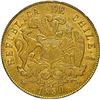 Image 2 : CHILE, Santiago, gold 8 escudos, 1850 LA, MARZO on edge, NGC AU 53.