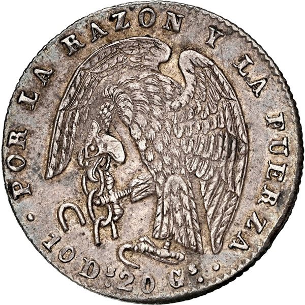 CHILE, Santiago, 2 reales, 1846 IJ, NGC AU 53 (Colección Val y Mexía Label).