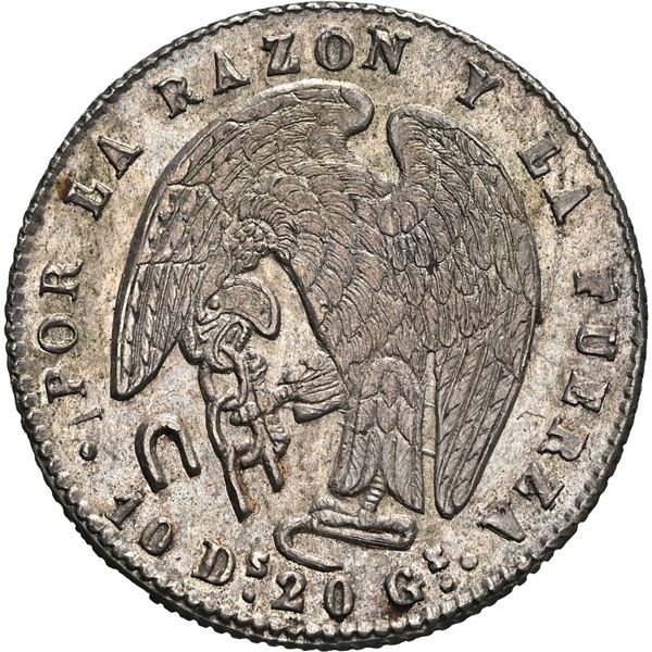 CHILE, Santiago, 1 real, 1847 IJ, NGC MS 62 (Colección Val y Mexía Label).