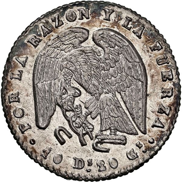 CHILE, Santiago, ½ real, 1846/5 IJ, NGC MS 63 (Colección Val y Mexía Label), finest known in NGC cen