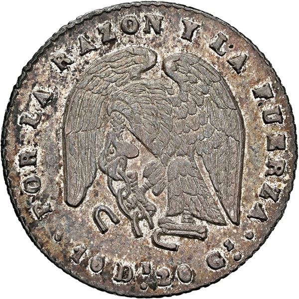 CHILE, Santiago, ½ real, 1847 IJ, NGC AU 58 (Colección Val y Mexía Label).