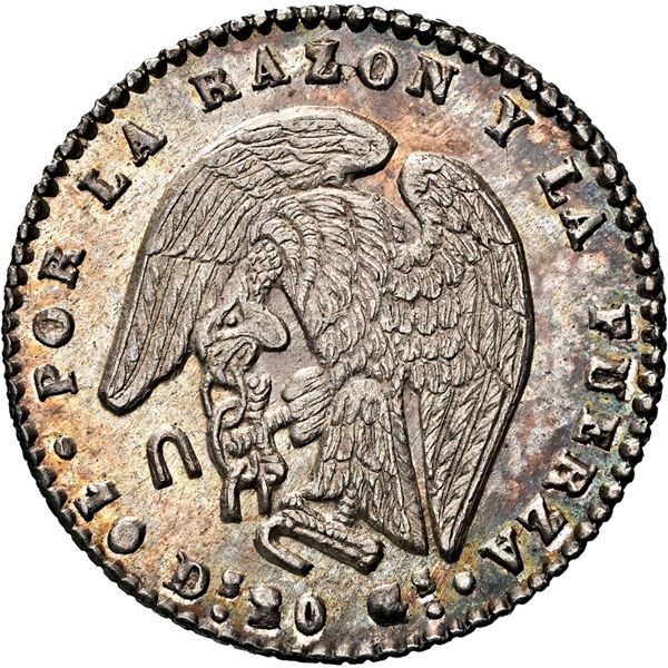 CHILE, Santiago, ½ real, 1849 ML, NGC MS 63 (Colección Val y Mexía Label), finest known in NGC censu