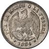Image 1 : CHILE, Santiago, ½ décimo, 1884, mule variety without 0.5 fineness, rare, NGC MS 64 (Colección Val y