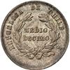 Image 2 : CHILE, Santiago, ½ décimo, 1884, mule variety without 0.5 fineness, rare, NGC MS 64 (Colección Val y