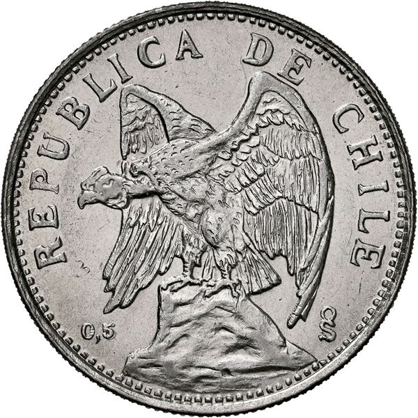 CHILE, Santiago, 2 pesos, 1927, NGC MS 61 (Colección Val y Mexía Label).